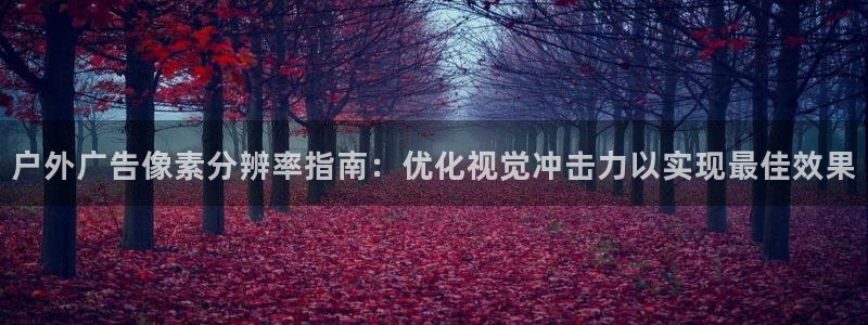 杏宇平台代理：户外广告像素分辨率指南：优